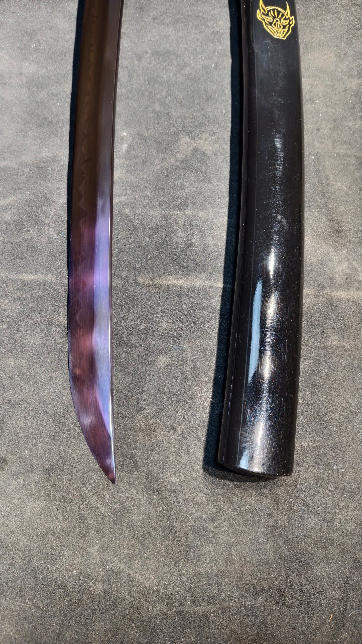 Purple flame t10 forged short knife is very sharp,katana ,short knife