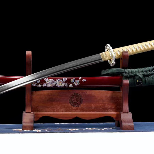 Flower Blade，T10（Clay-covered fire-burning blade）katana（18-pass manual grinding, mirror grinding process）