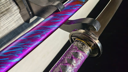 Purple light（Medium carbon steel quenched purple）katana