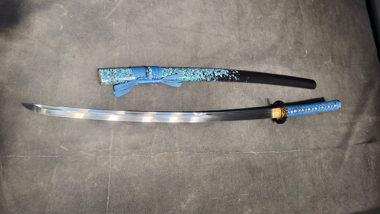 Blue Demonic Fire(spring steel forged) very sharp,katana
