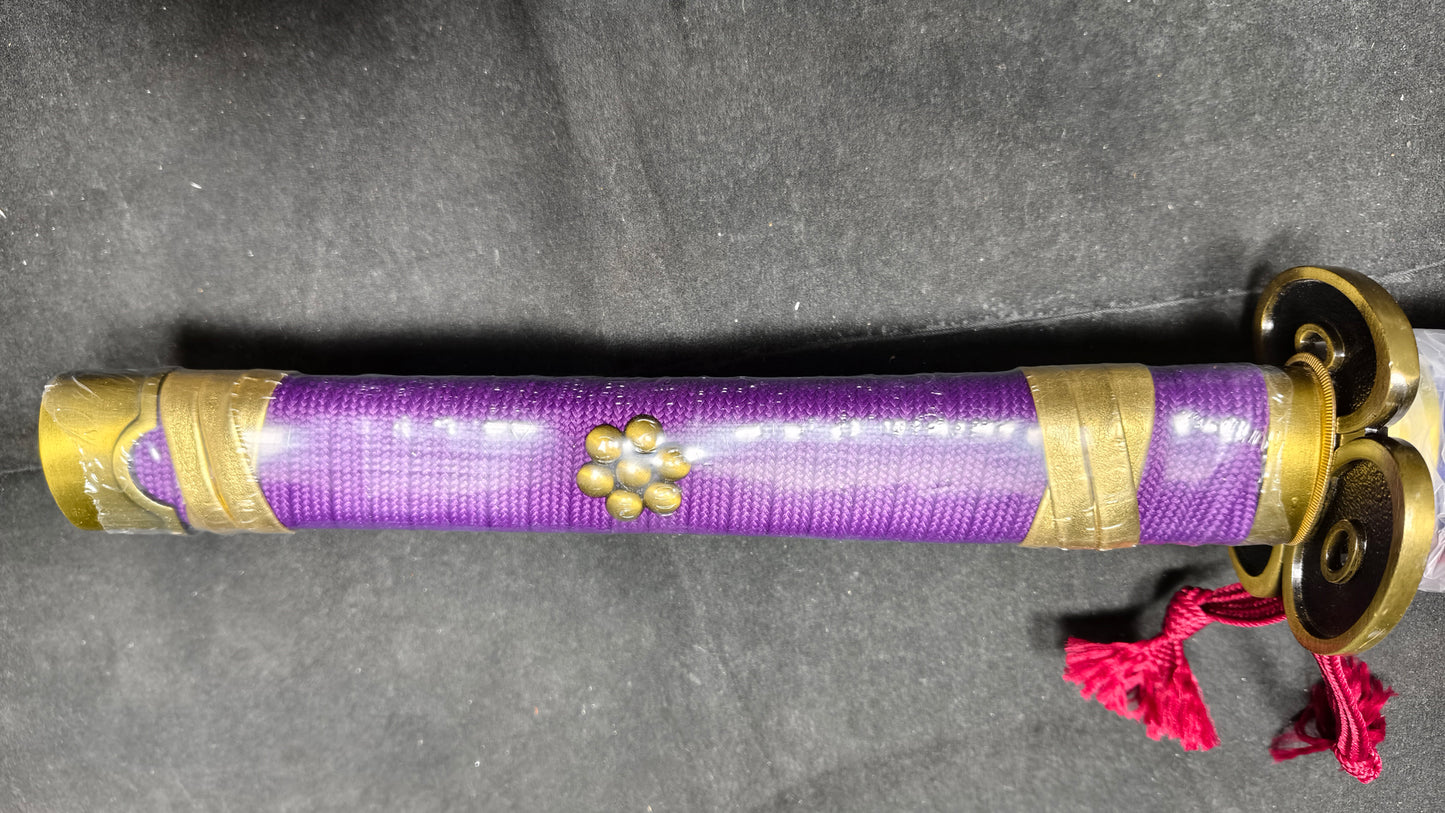 Zoro's purple Yama sword (spring steel) is forged very sharply