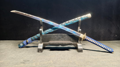 blue soul（Medium carbon steel forging process, quenching blue）katana