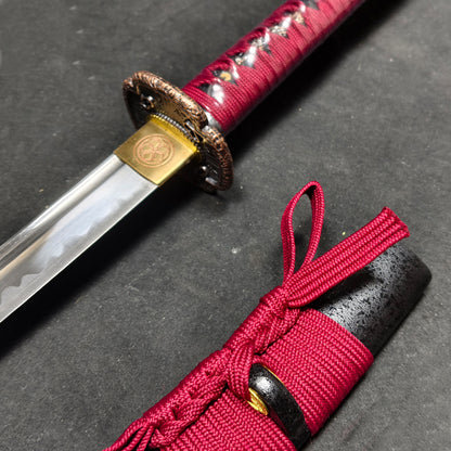 Red Samurai Forged (spring steel) katana very sharp，katana