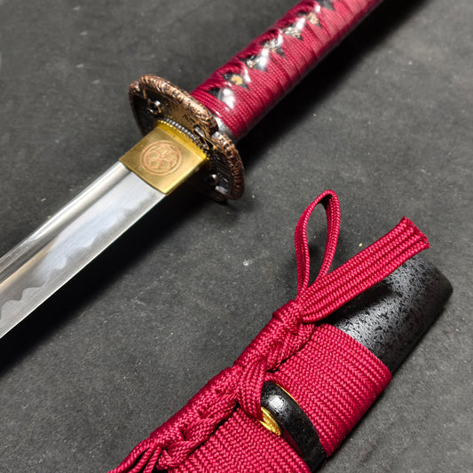 Red Samurai Forged (spring steel) katana very sharp，katana