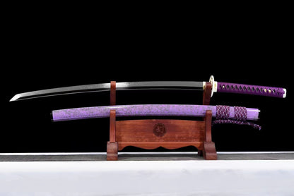 Purple Devil ,T10 covers the soil and burns the blade（18 grinding steps, mirror grinding, ）katana