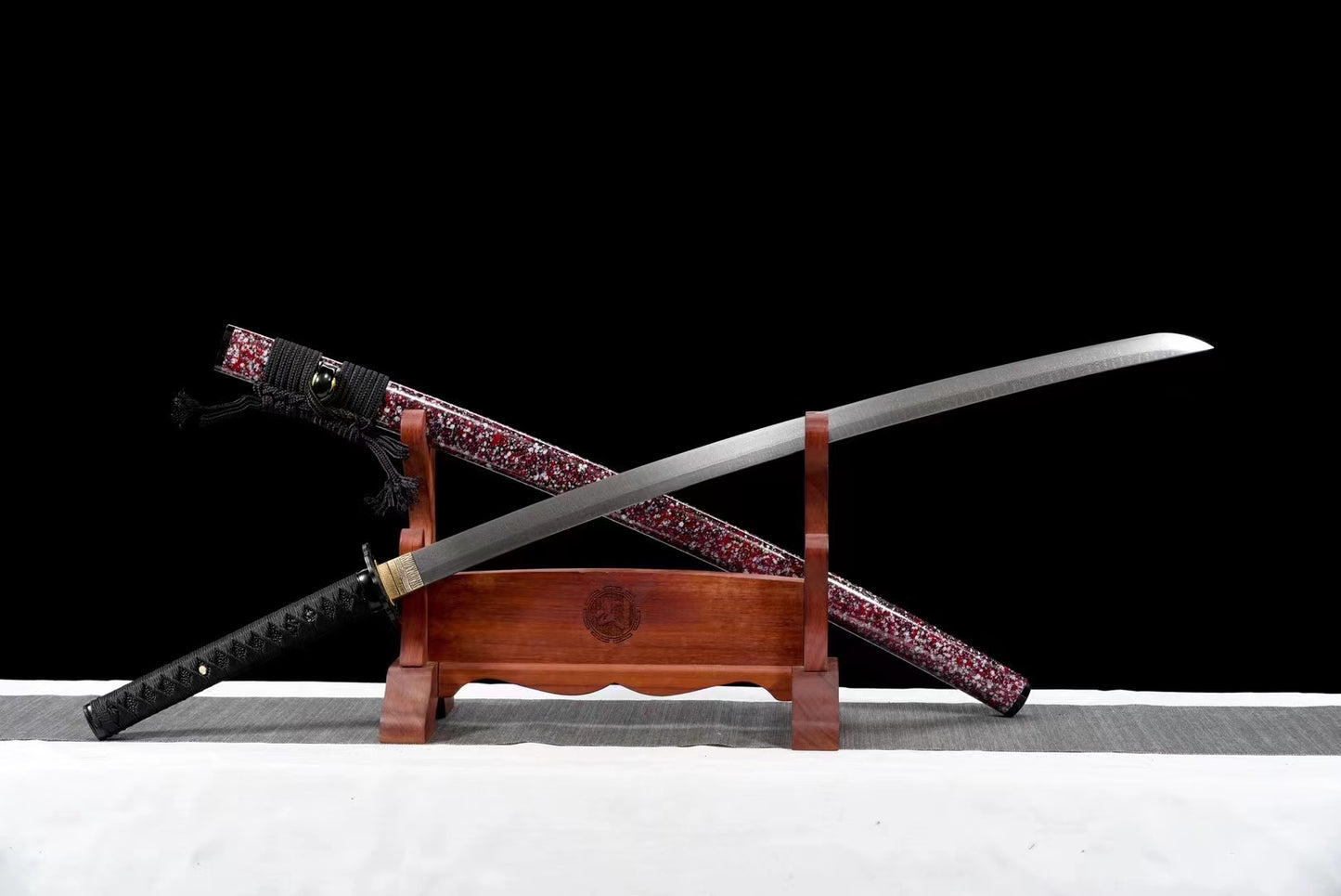 Crane Samurai（Patterned Steel Forged Ladder Pattern）katana