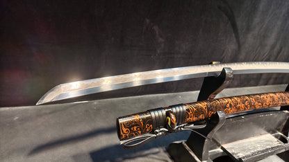 Ghost shadow（TI0Forging process）Covering soil fire burning blades to form a special pattern,katana