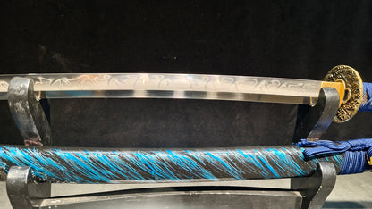 blue fighter（T10 earth covering and burning knife process）katana