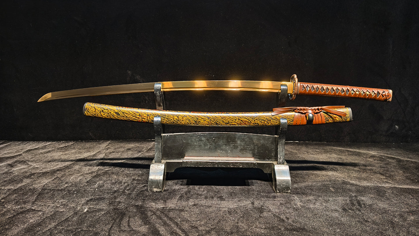 golden warrior（Spring steel forging process quenching gold）katana