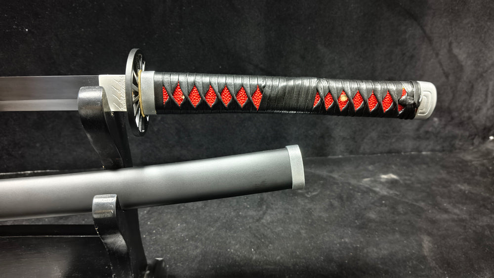 Spring steel forging process(quenched black)katana