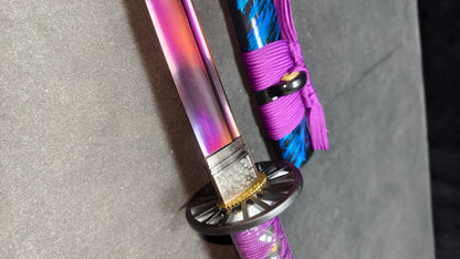 Phantom Assassin，Medium carbon steel (fire-quenched purple blade),katana ,short knife