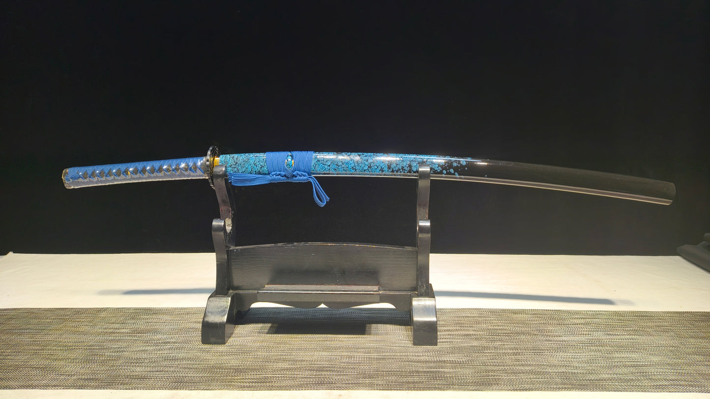 Blue Demonic Fire(spring steel forged) very sharp,katana