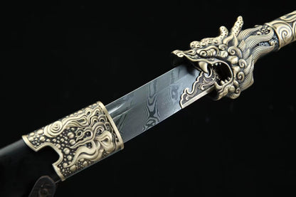 dragon knife（Pattern steel forging process）