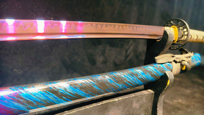 (T10 forging process, burnt blade) katana