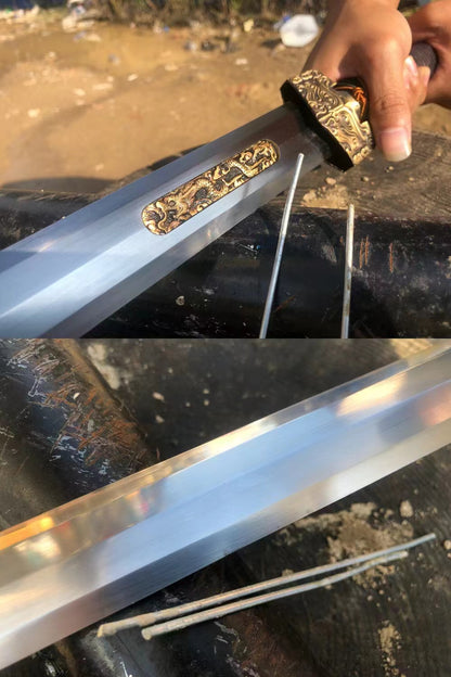 Manganese steel forging process 双龙汉剑